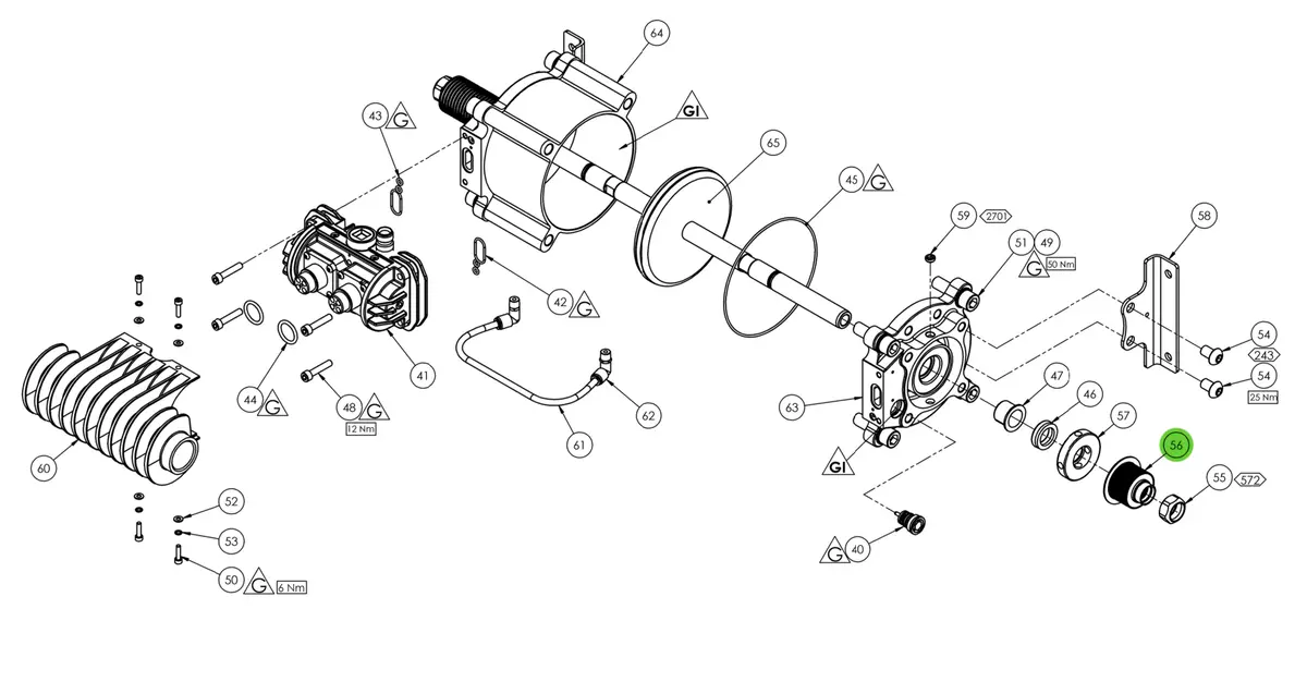 Binks 192579 Maple Pump Air Motor Assembly Knifed Bellows 2