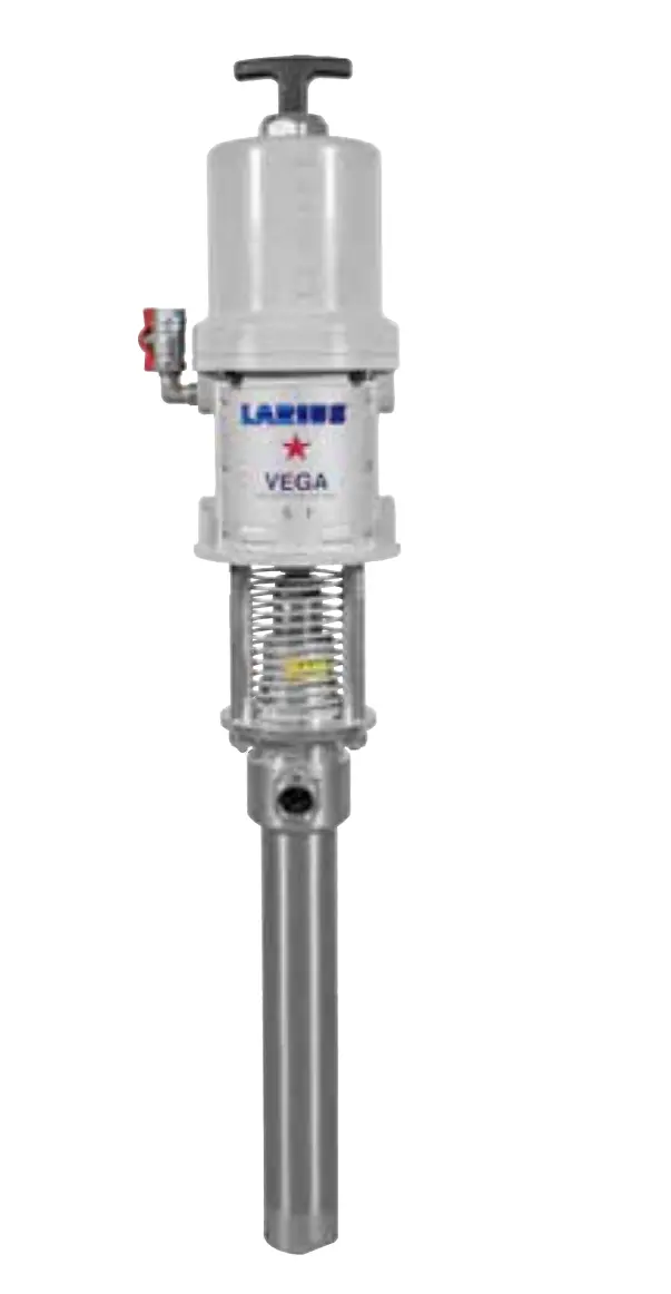 Samoa Vega 5:1 Pneumatic Piston Transfer Pump, Stainless Steel, Long 1