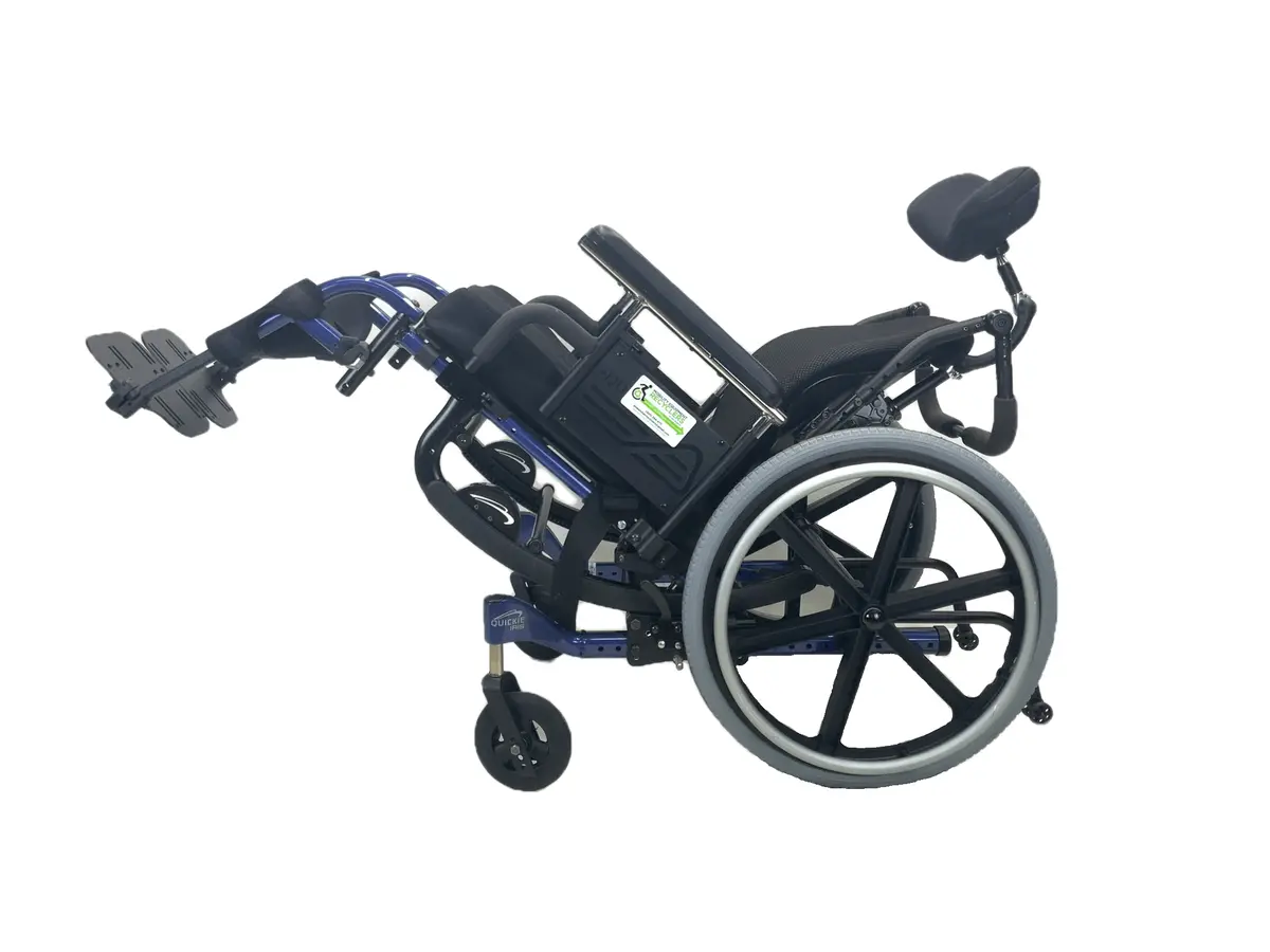Like New Quickie Iris Tilt-In-Space Manual Wheelchair | 18" X 18" Seat | Seat Belt, Swing-Away Leg Rests, Contoured Backrest, Height Adjustable Push Handles 1
