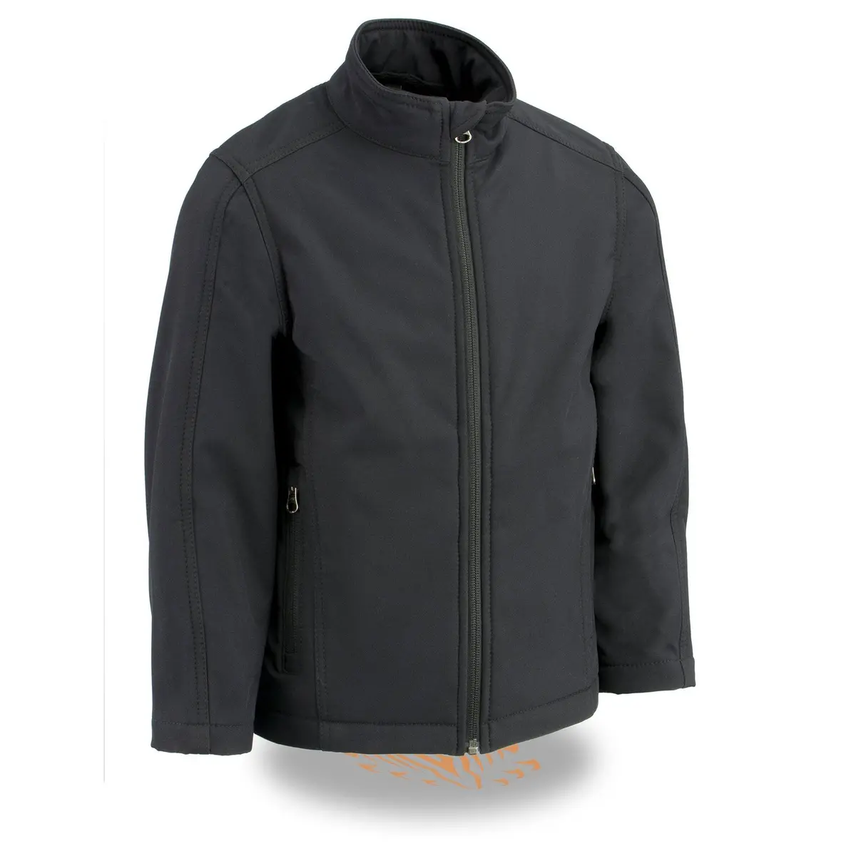 Lky1965 Youth Size Black Waterproof Lightweight Zipper Front Soft Shell Jacket 1