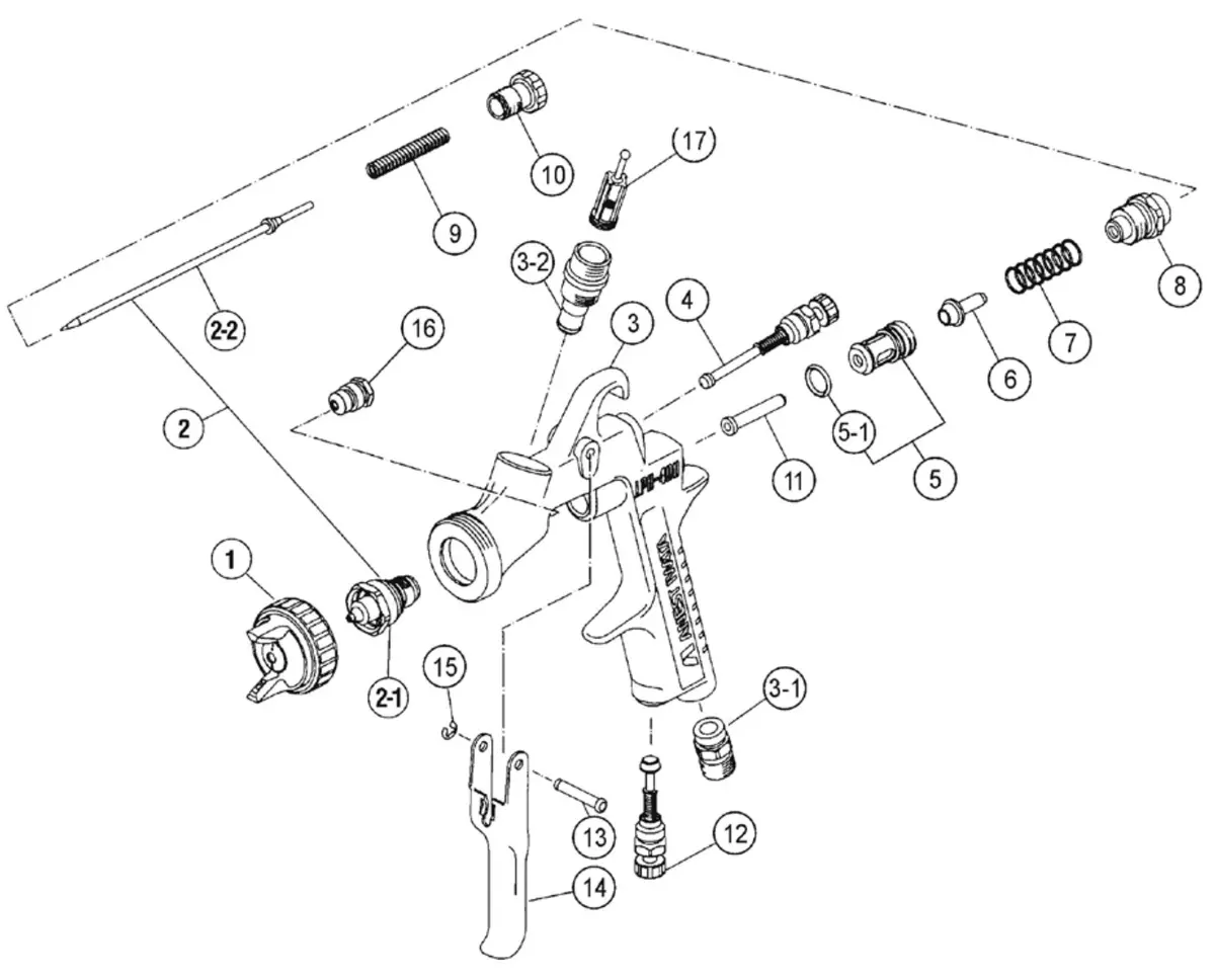 Anest Iwata 93844532 Fluid Adjust Guide Set 1