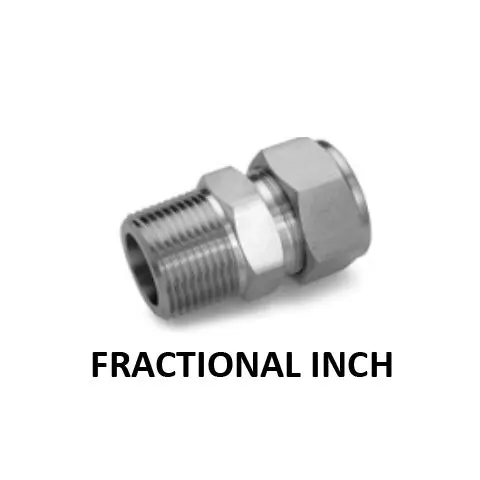 Hosco 316 Stainless Steel Compression & Instrumentation Fittings, Male Connector, Fractional Inch (Various Size Options) 1