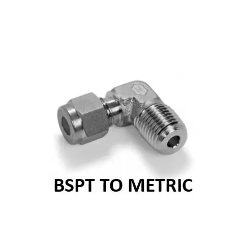 Hosco 316 Stainless Steel Compression & Instrumentation Fittings, Male 90 Degree Elbows, Bspt To Metric Compression (Various Size Options) 1