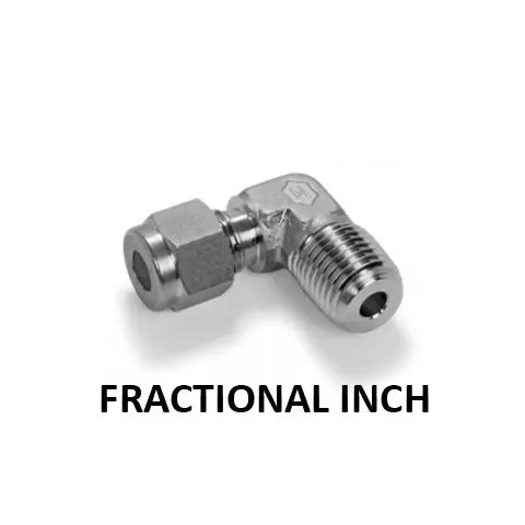 Hosco 316 Stainless Steel Compression & Instrumentation Fittings, Male 90 Degree Elbows, Fractional Inch (Various Size Options) 1