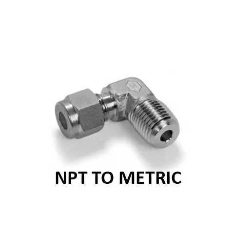 Hosco 316 Stainless Steel Compression & Instrumentation Fittings, Male 90 Degree Elbows, Npt To Metric Compression (Various Size Options) 1