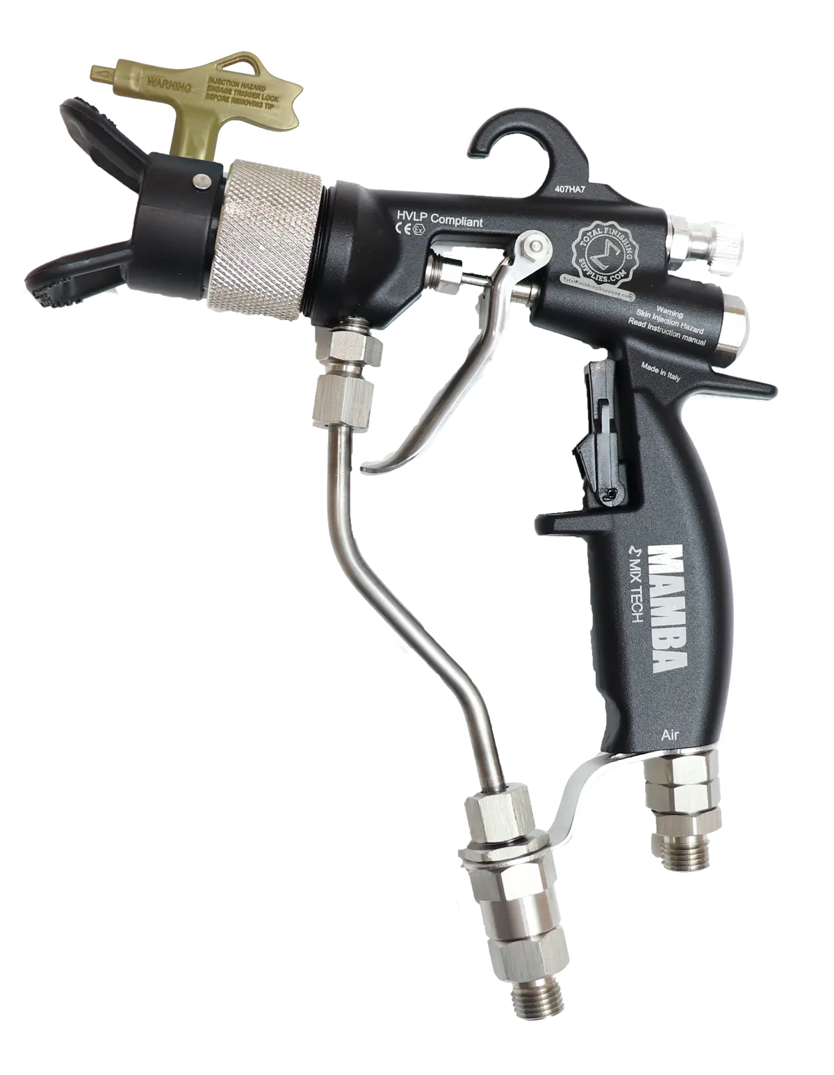 Tfs Label Air-Assist-Airless (Aaa) 14:1 Peak™ Pump - Cart With Compressor (V Packing) With Mamba® Aaa Spray Gun 8