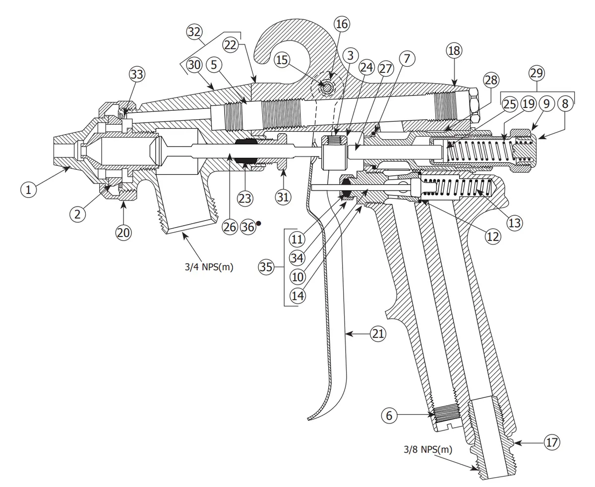 Binks 54-1219 Needle (7E2 Gun) 1