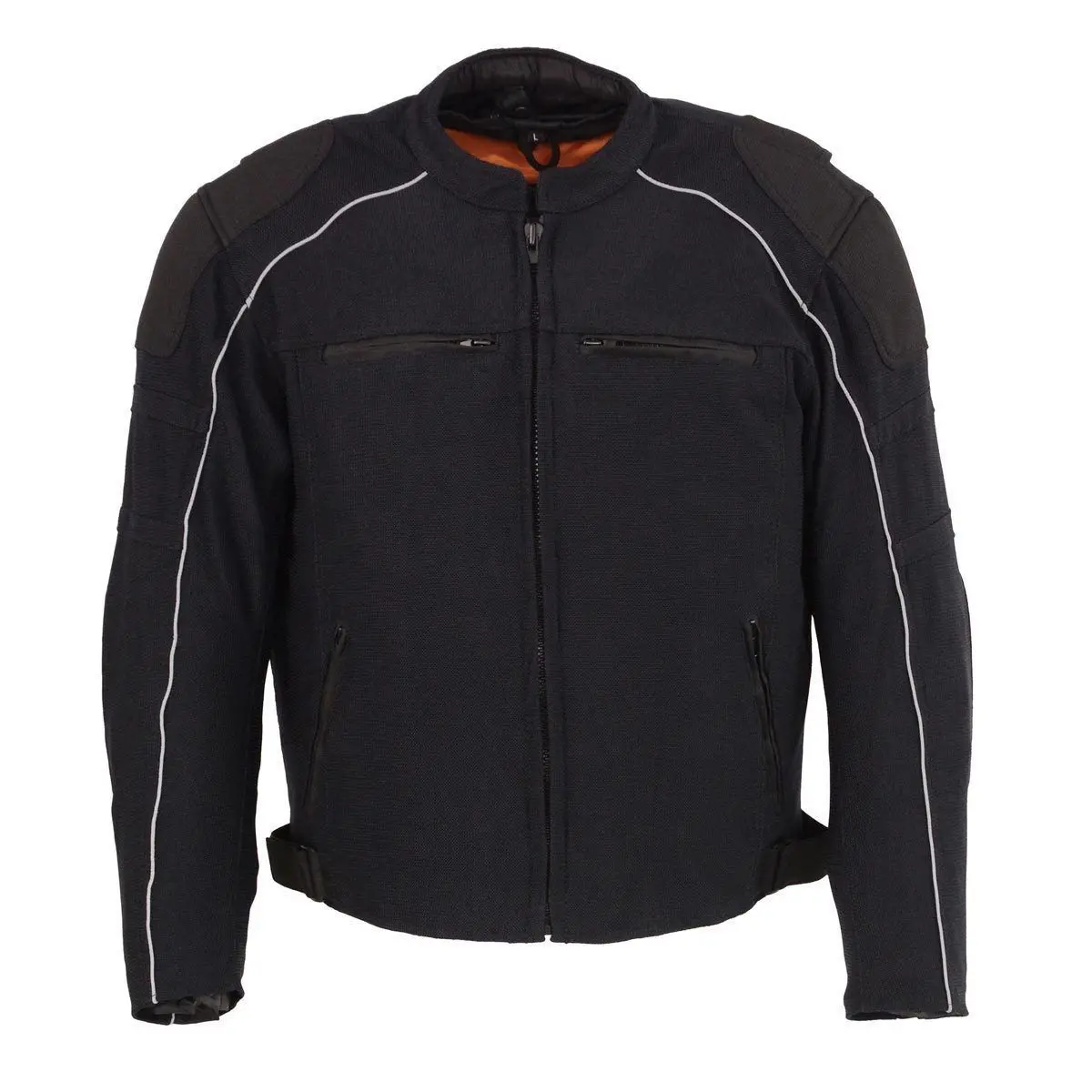 Mpm1791 Men's Black Armored Textile Motorcycle Jacket-All Season Jacket W/ Removable Liner 1