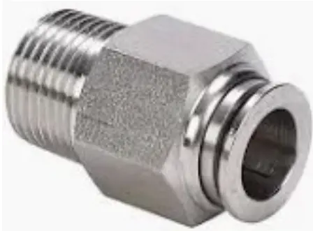 Push To Connect Tube X M.Npt Straight Adapter - Nickel Plated 1