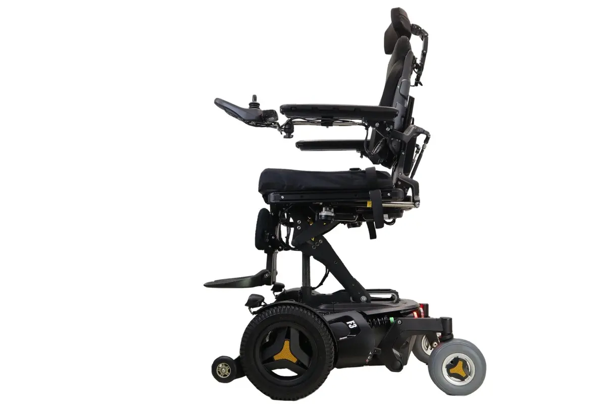 Permobil F3 Power Wheelchair With Seat Elevate, Tilt, Recline, & Power Legs | Head Lights, Tail Lights, & Left/Right Turn Signals 1