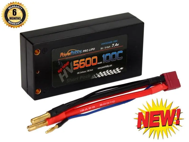 2S 7.6V 5600Mah 100C Hv Shorty Lipo Battery With Deans 1