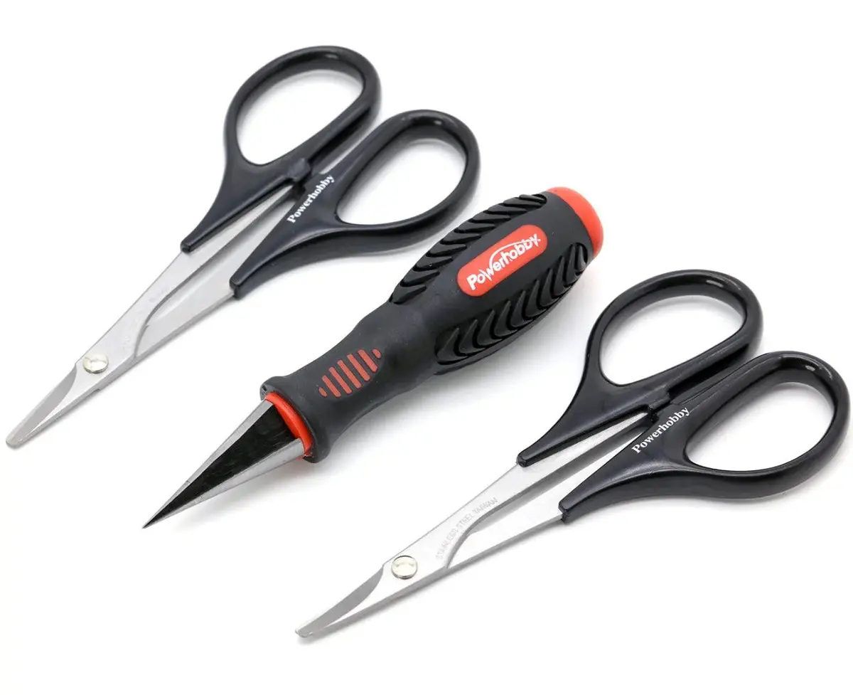 Rc Body Tools Reamer & Scissors Set Curved Straight 1