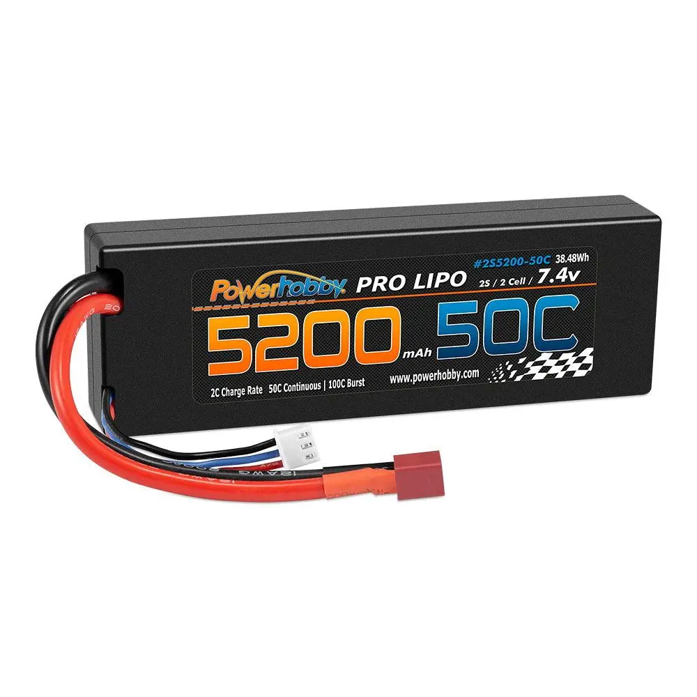 2S 7.4V 5200Mah 50C Lipo Battery Pack W Deans Plug Hard Case 1