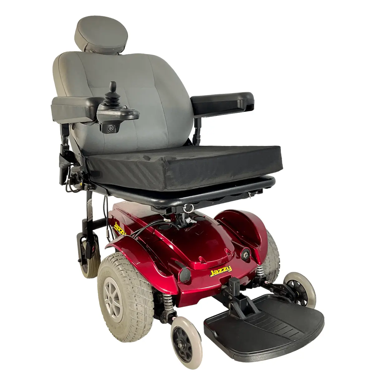 Pride Mobility Jazzy Select Power Chair | 18 X 20 Seat | Seat Pan Style Seat W/ Cushion | Red Shroud 1