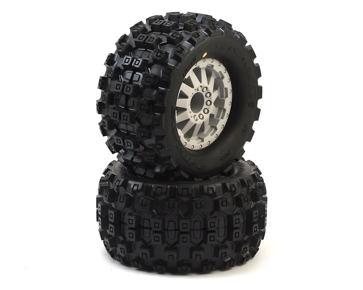 Rare Collectable Badlands Mx28 2.8" Tires W/F-11 Nitro Rear Wheels (2) (Grey) W/12Mm Hex 1