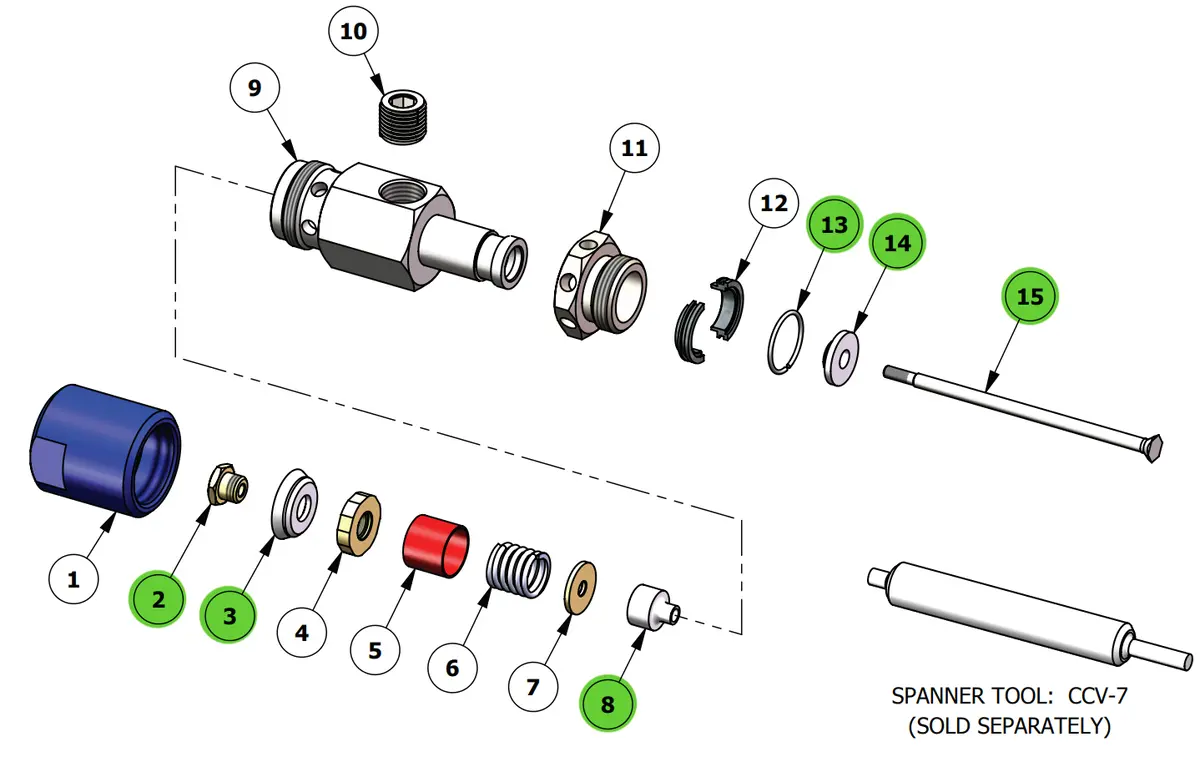Ransburg Kk-5094 Low Pressure Color Change Valve Repair Kit 1