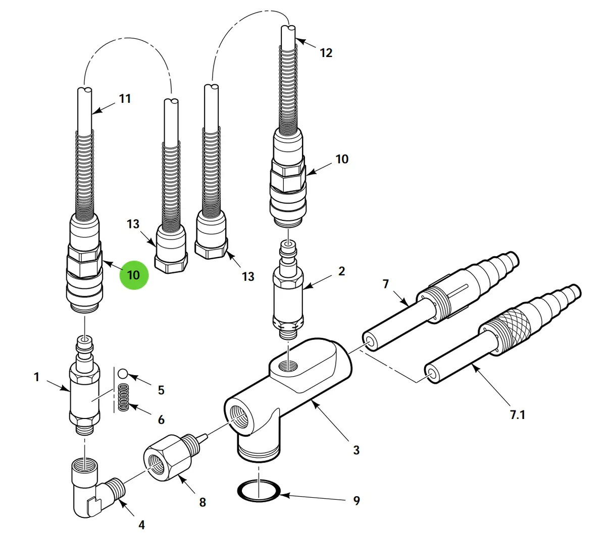 Aftermarket Gema® 203181 Quick Release Connector - Ø 8 / 6Mm (Non-Oem) 1