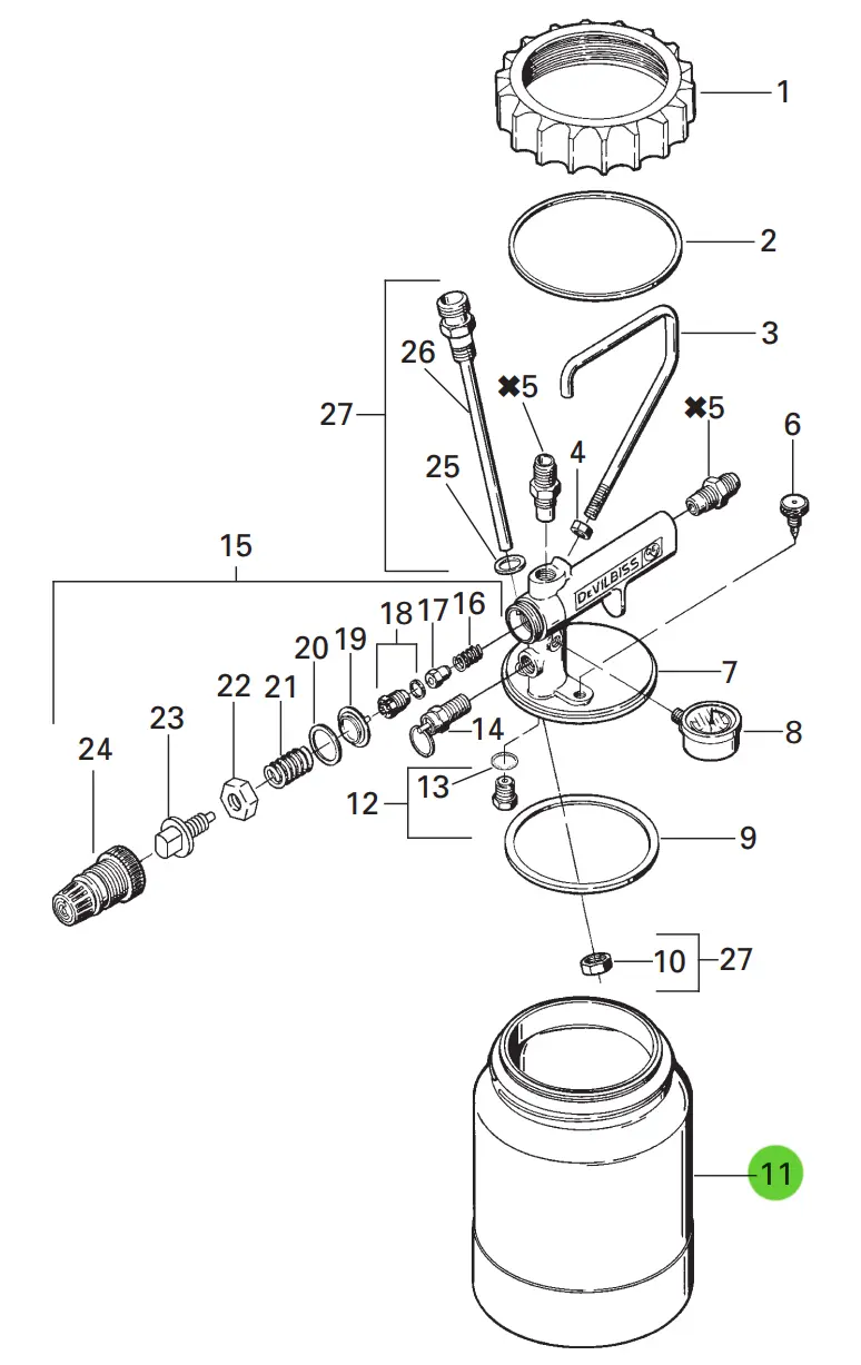 Devilbiss Kb-422 Kb Cup Assembly 2Qt. 1