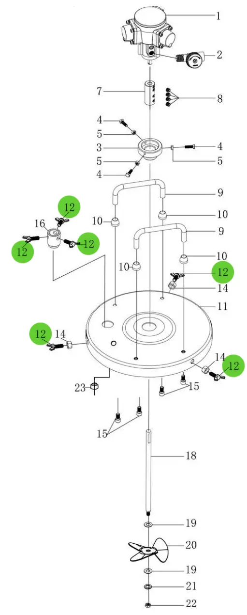 Total Finishing Tank Lid Screw; For 5 Gallon Agitator 1
