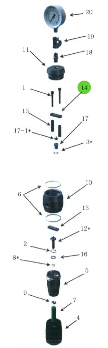 Valve Ball Support Bar; High-Pressure Fluid Regulator 1