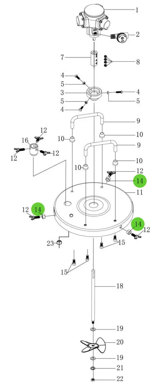 Total Finishing Tank Lid Nut; For 5 Gallon Agitator 1