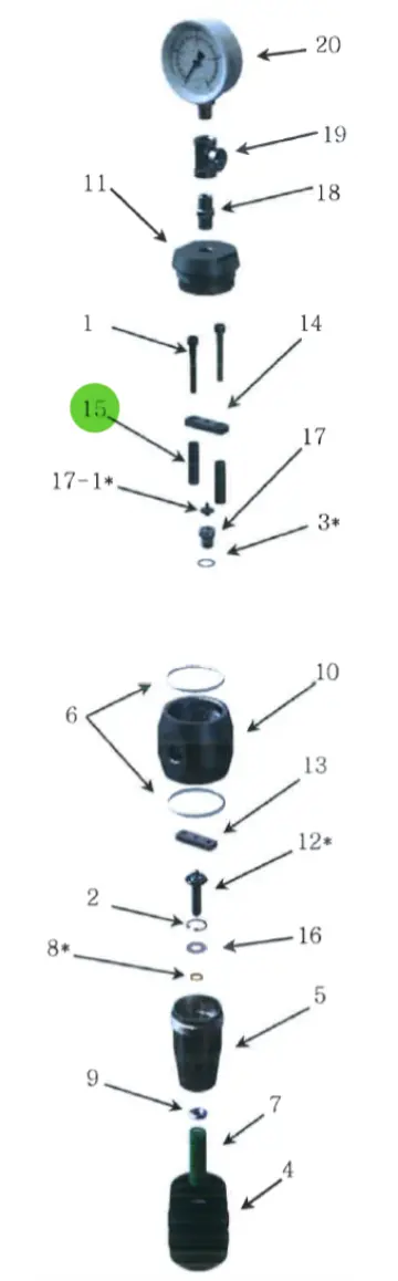 Spacer Bar; High-Pressure Fluid Regulator 1