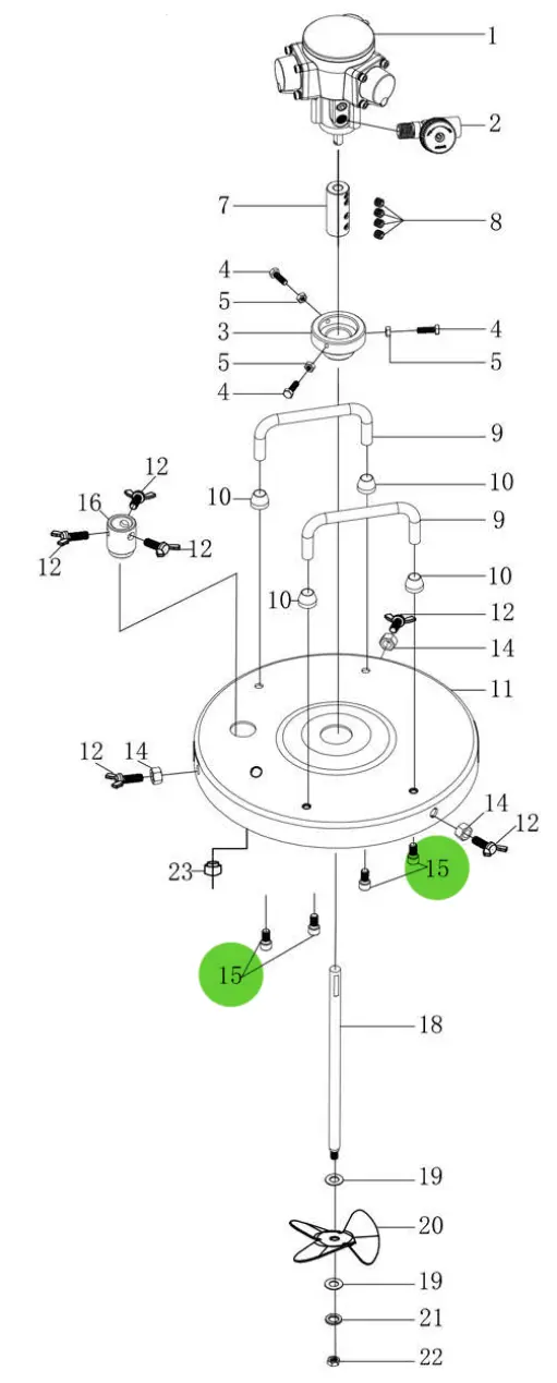 Total Finishing Handle Fixing Screw; For 5 Gallon Agitator 1