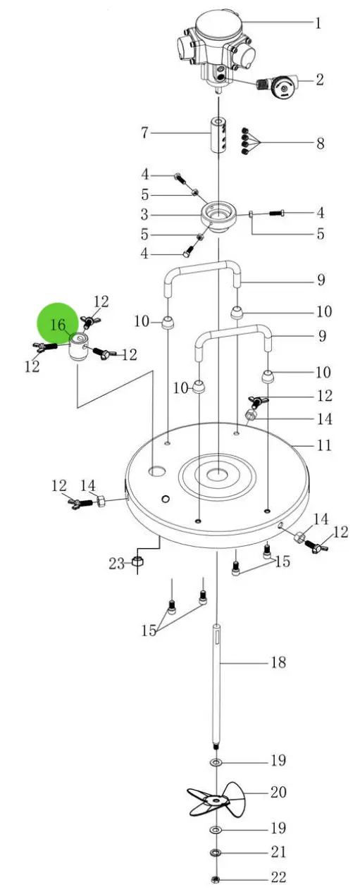 Total Finishing Pipe Fixing Seat; For 5 Gallon Agitator 1
