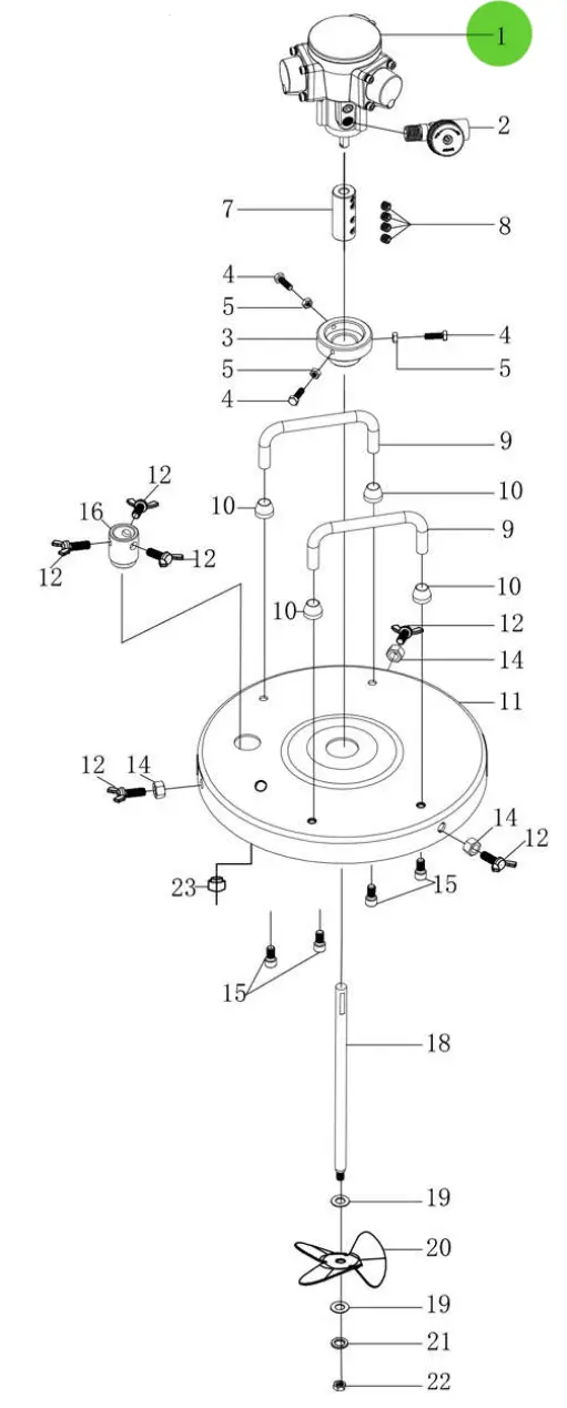 Total Finishing Air Motor; For 5 Gallon Agitator 1