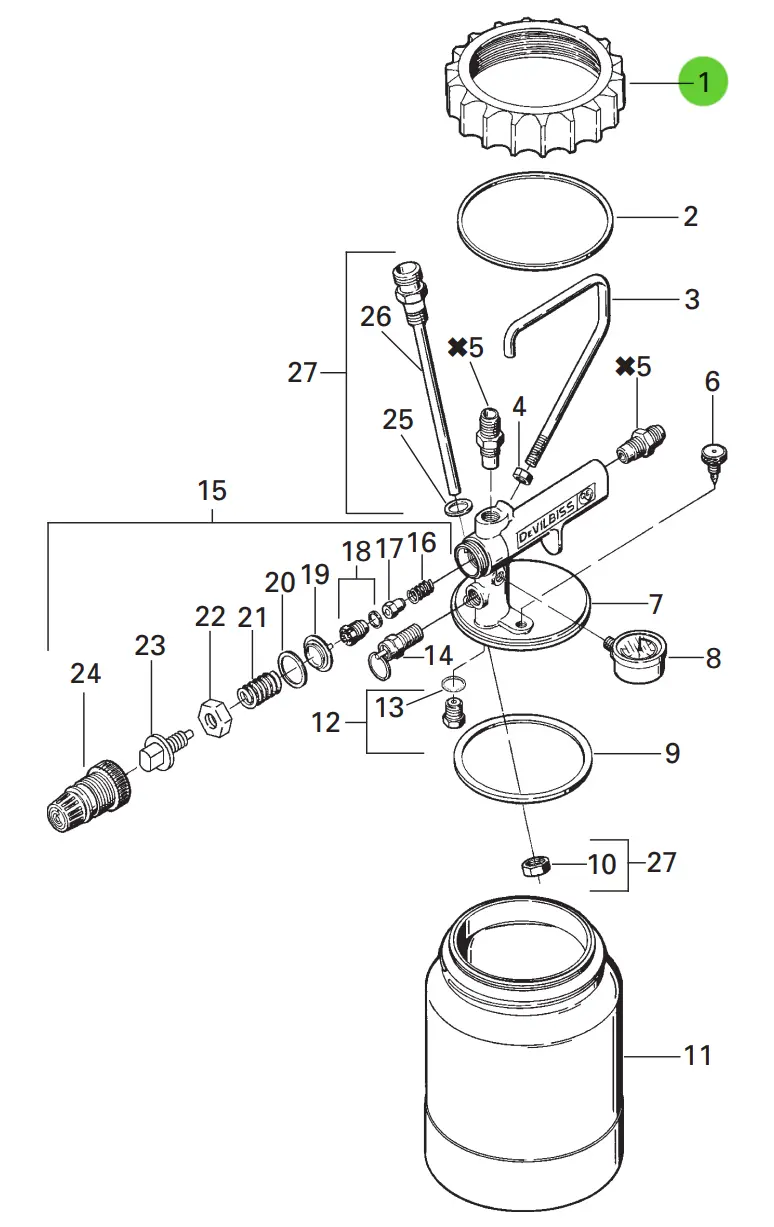 Devilbiss Kb-64 Lid Retainer 1
