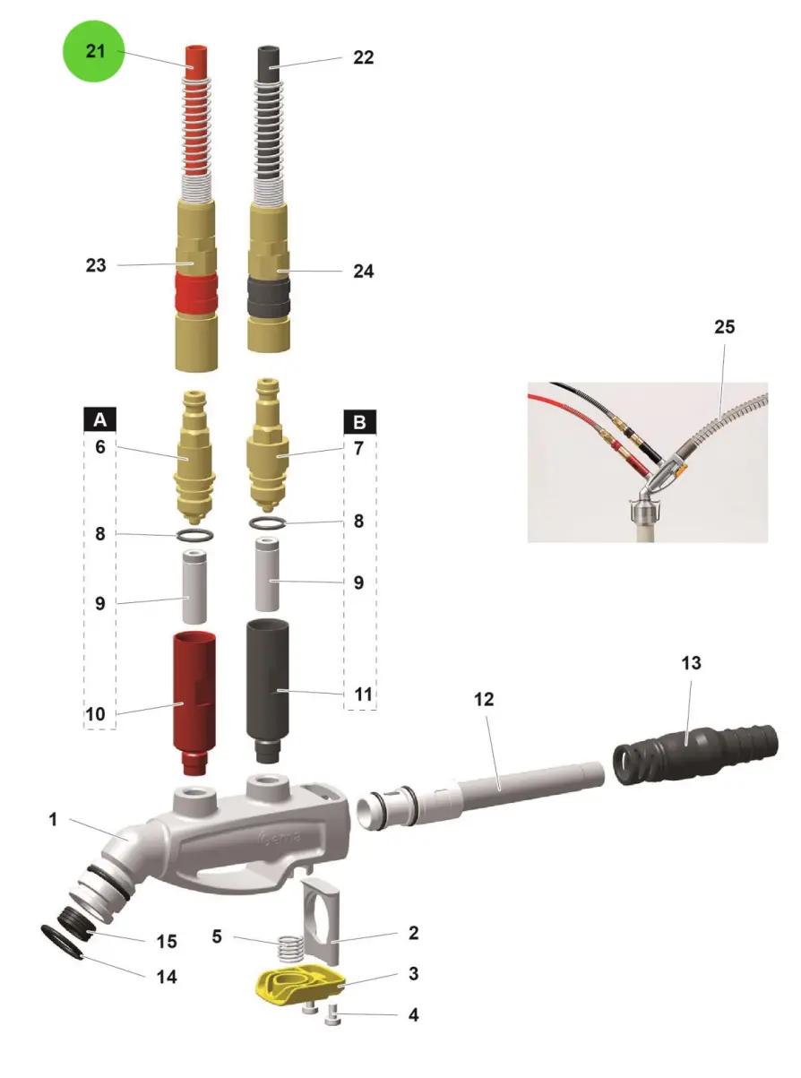 Aftermarket Gema® 103500 Conveying Air Hose 8/6Mm Red (Non-Oem) 1