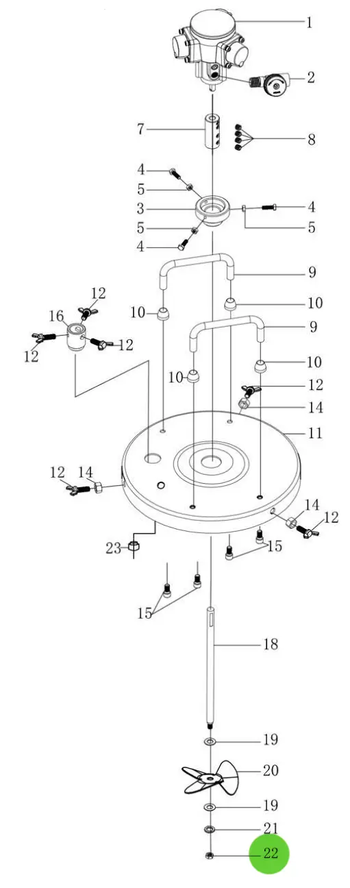 Total Finishing Inner Fixing Screw; For 5 Gallon Agitator 1