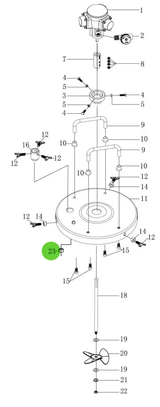 Total Finishing Backflow Pipe Fixing Seat; For 5 Gallon Agitator 1