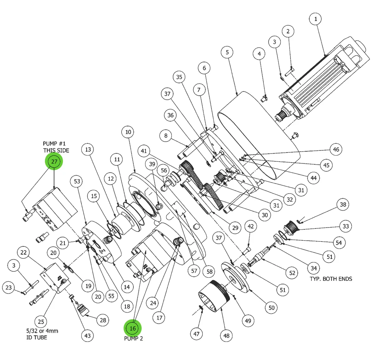 Ransburg 77844-03 Pump W/ Fasteners, 10 Cc/Rev 1