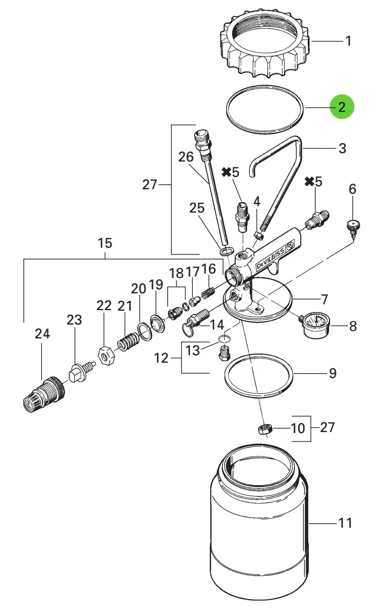 Devilbiss Kb-81-K5 Slip Ring Lid (Kit Of 5) 1