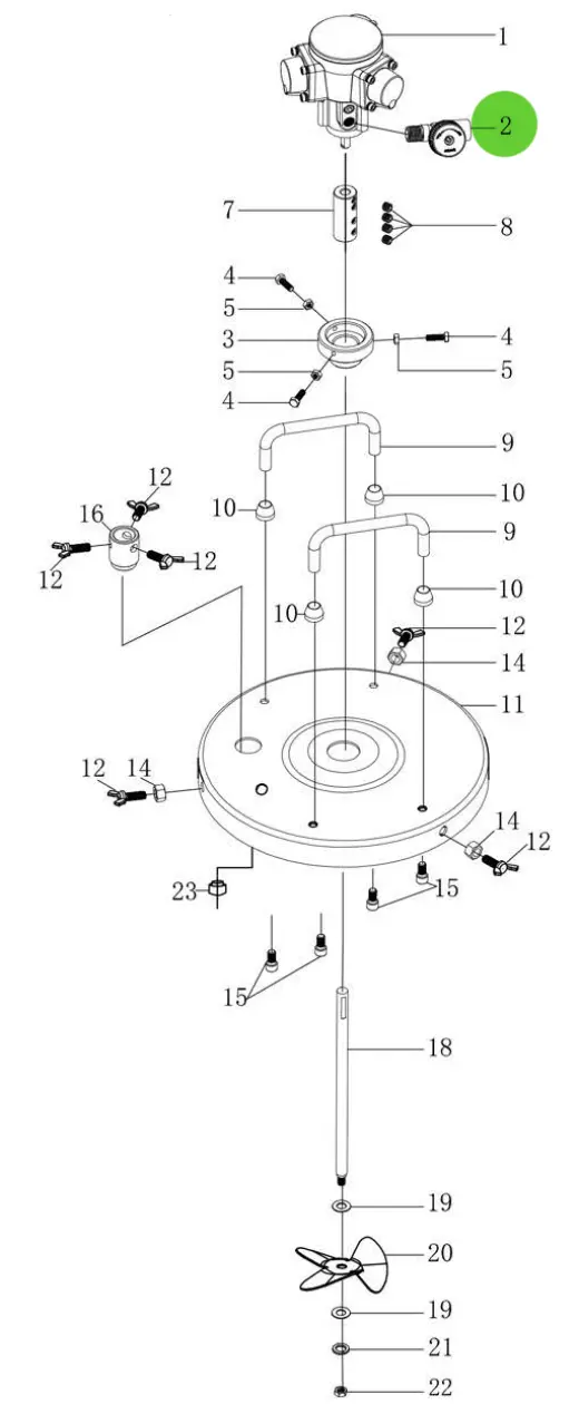 Total Finishing Air Motor Damper; For 5 Gallon Agitator 1