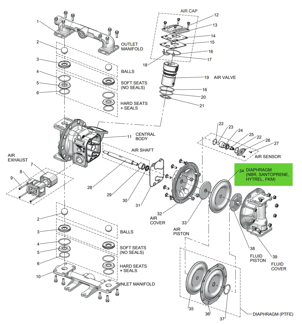 Samoa Up10r-Wp-00X Diaphragm Kit 1