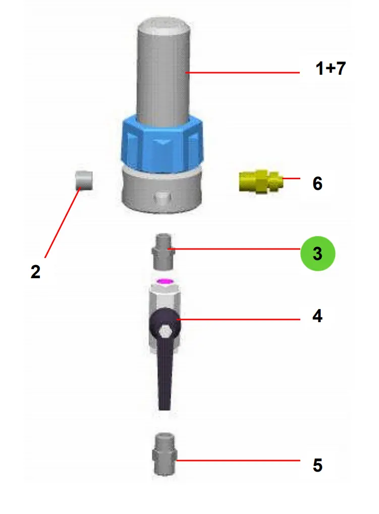 Sames® 906-314-204 Fitting, Double Male, 1/4" - 3/8" Bsp 1