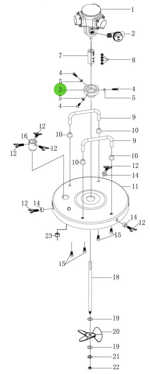 Total Finishing Air Motor Fixing Seat; For 5 Gallon Agitator 1