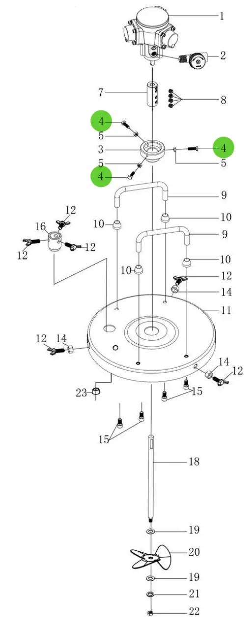 Total Finishing Air Motor Screw; For 5 Gallon Agitator 1