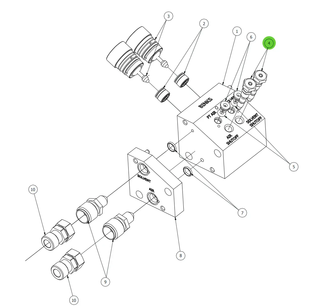Ransburg A12727-00 Shut-Off Valve Assembly 1