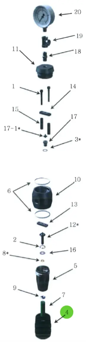Adjusting Knob; High-Pressure Fluid Regulator 1