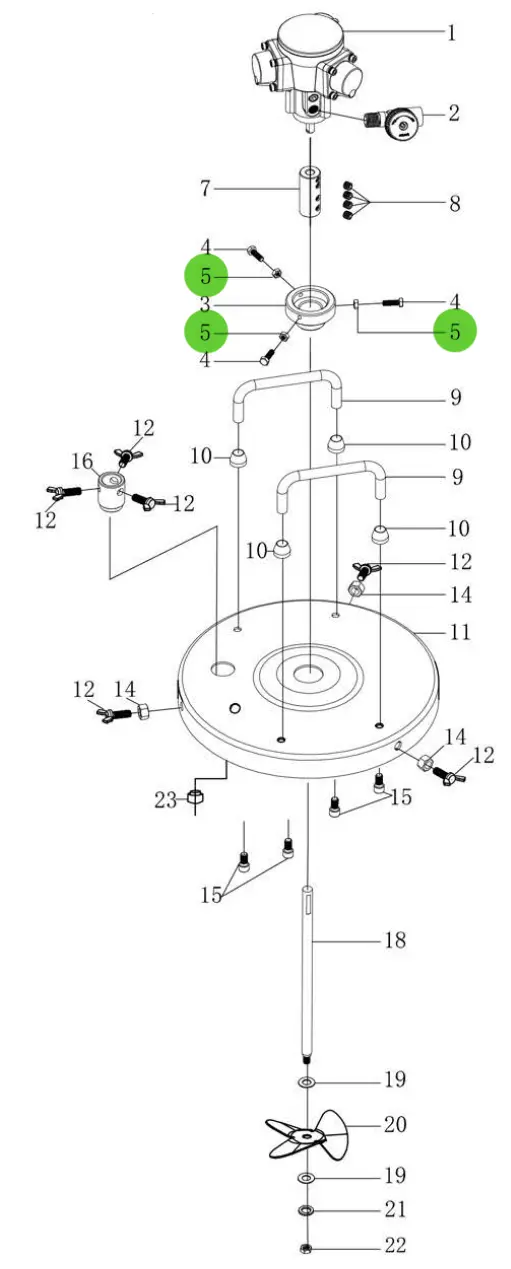 Total Finishing Air Motor Fixing Nut; For 5 Gallon Agitator 1