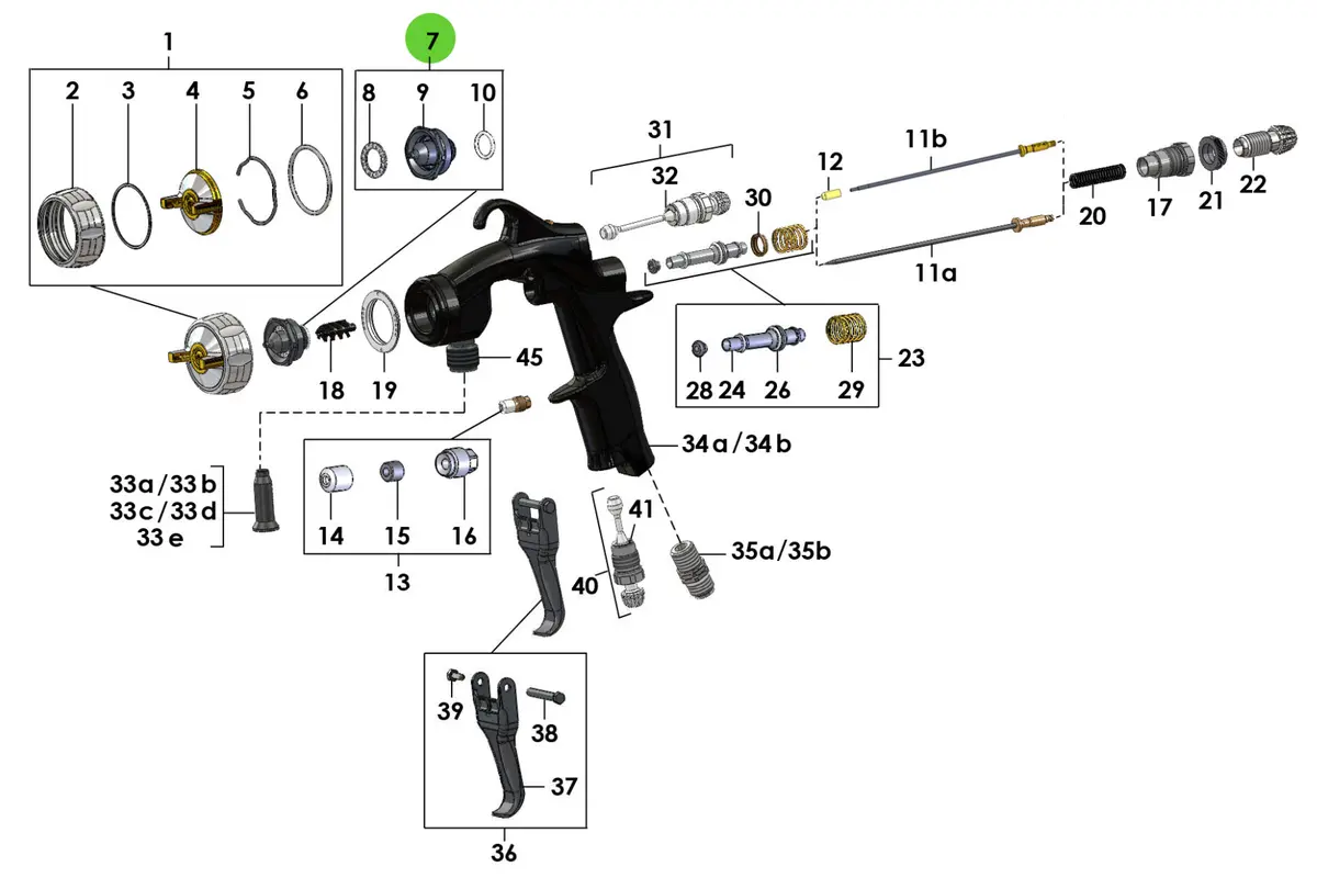 Sames® 134-130-200 Nozzle, 09, M22/Fpro/A29/35 1