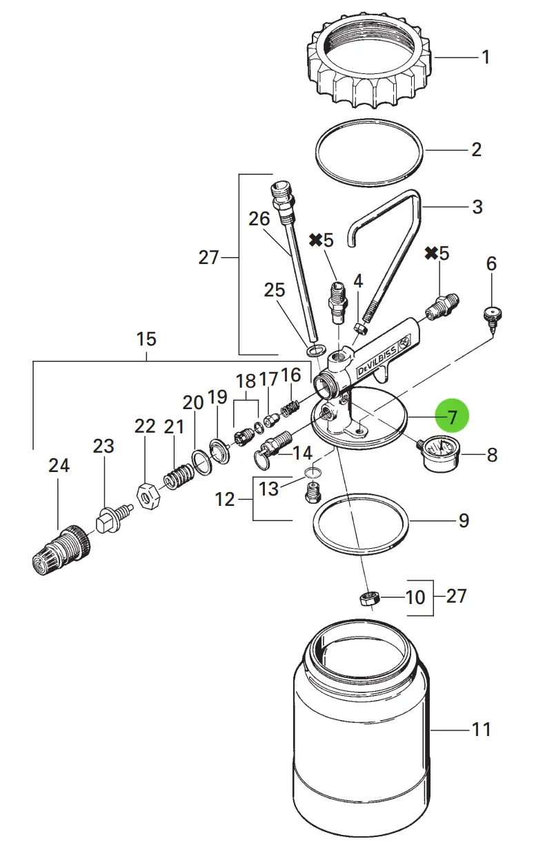 Devilbiss Kb-70 Pressure Cup Lid 1