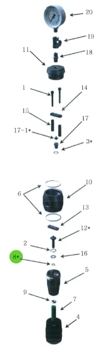 U-Type Packing, Ptfe; High-Pressure Fluid Regulator 1