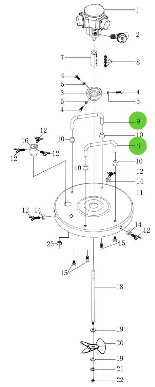 Total Finishing Handle; For 5 Gallon Agitator 1