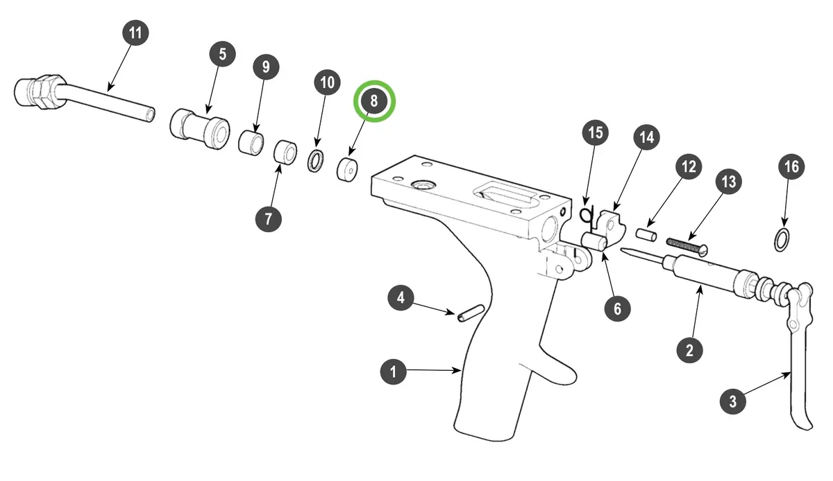 Ransburg #2 Process Gun Needle Seat 1