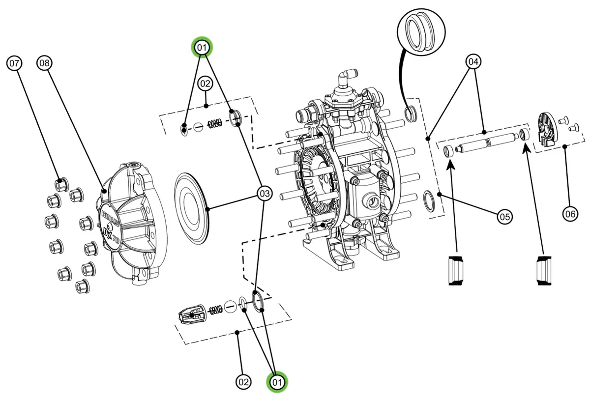 Binks Dxk-1 Check Valve Seal Kit 1