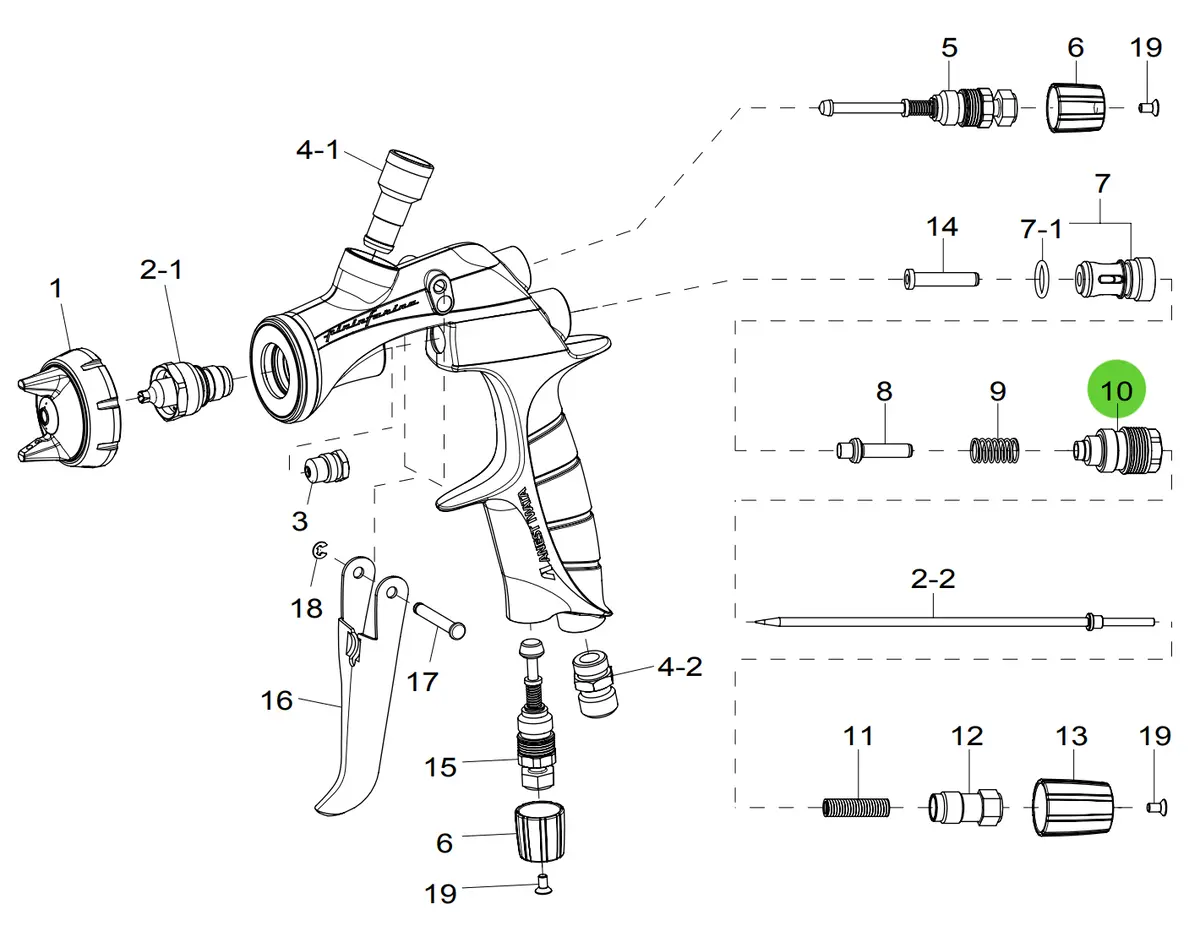Anest Iwata Fluid Adjust Guide Set Ws-400, Ls400 1
